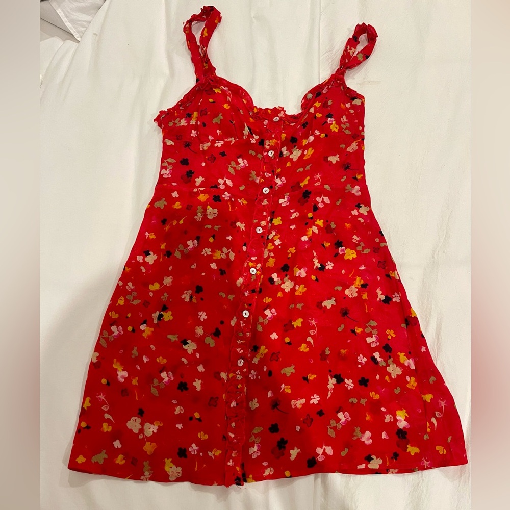 Realisation Par Vibrant Red Floral Dress